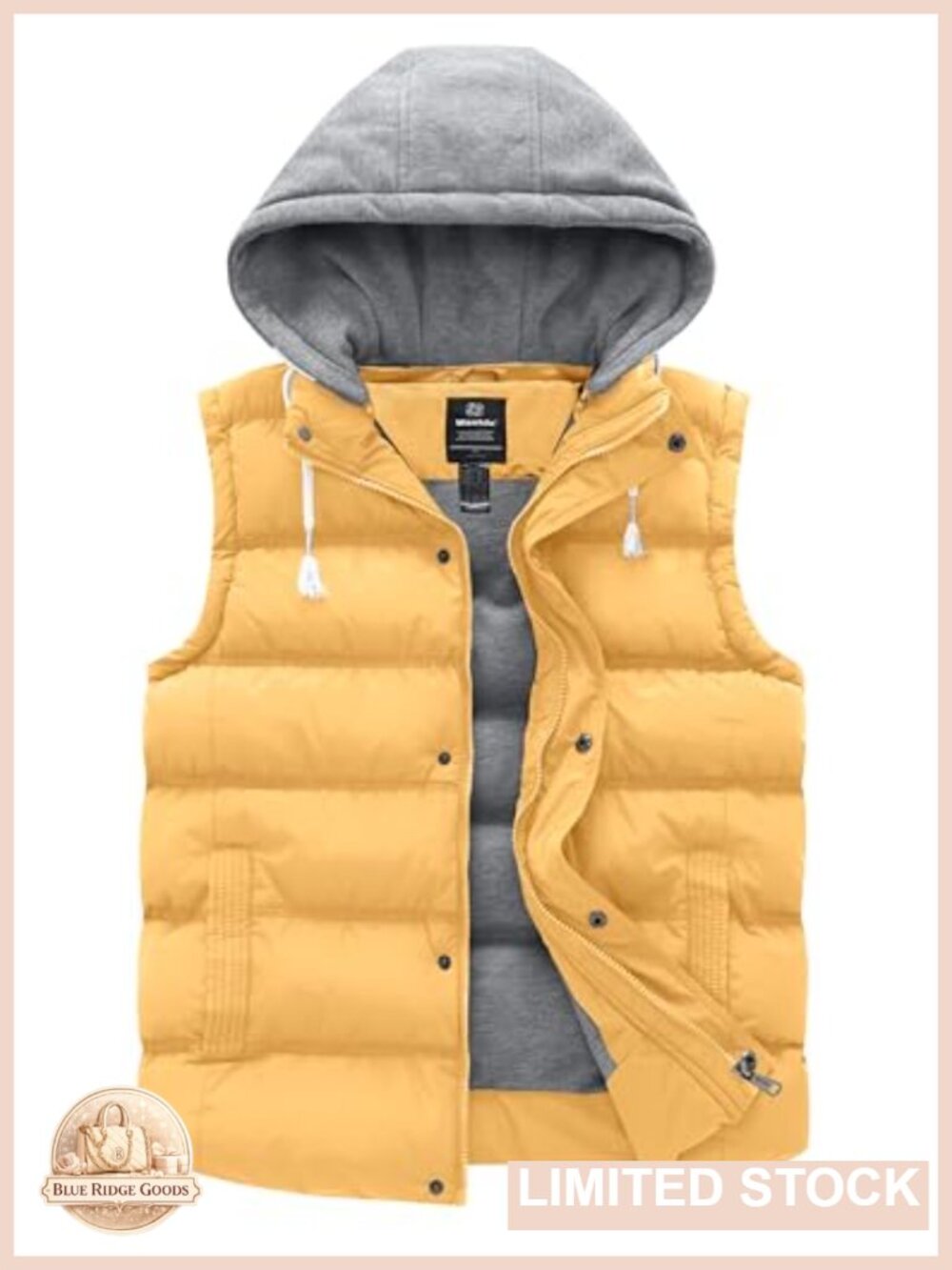 Plus Size Puffer Vest Quilted Hooded Winter Warm Sleeveless Zip-Up
